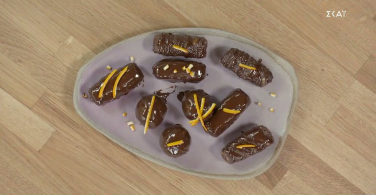 Σοκολατάκια με καρύδι και μανταρίνι